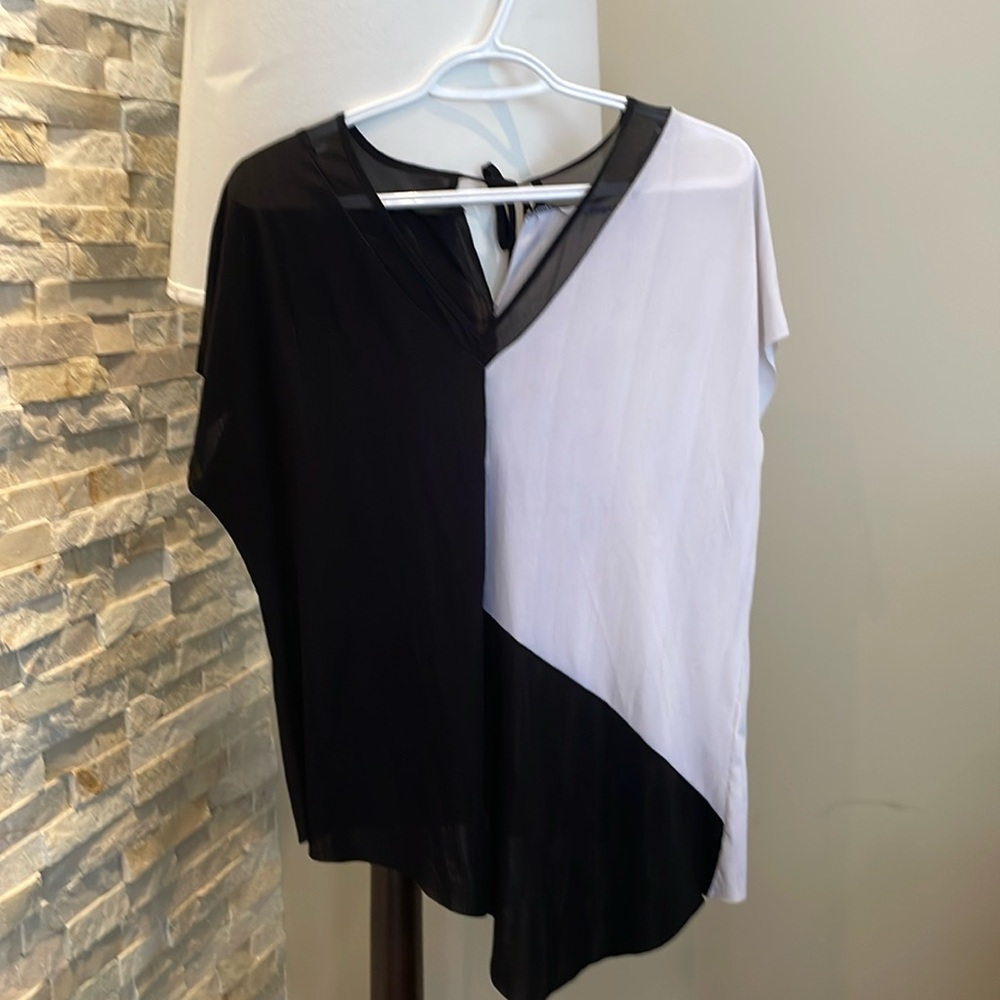 Nygard Black and White Asymmetrical blouse